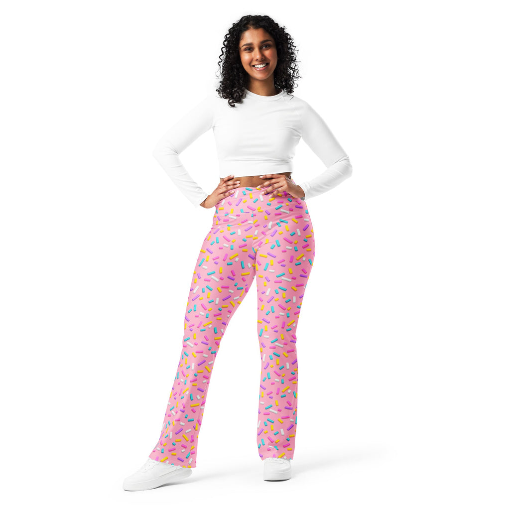 Pink Doughnut Glaze Flare Leggings