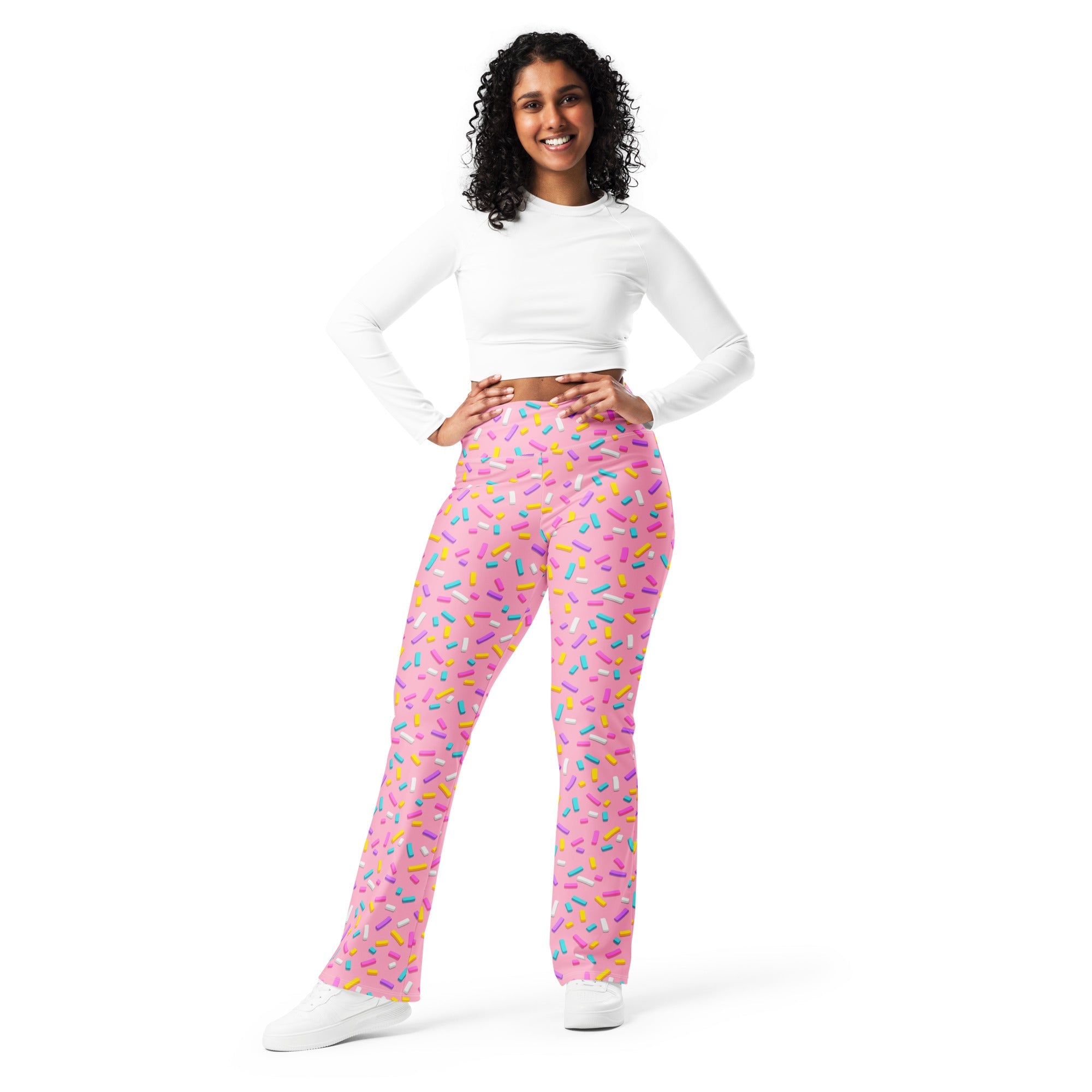 Pink Doughnut Glaze Flare Leggings