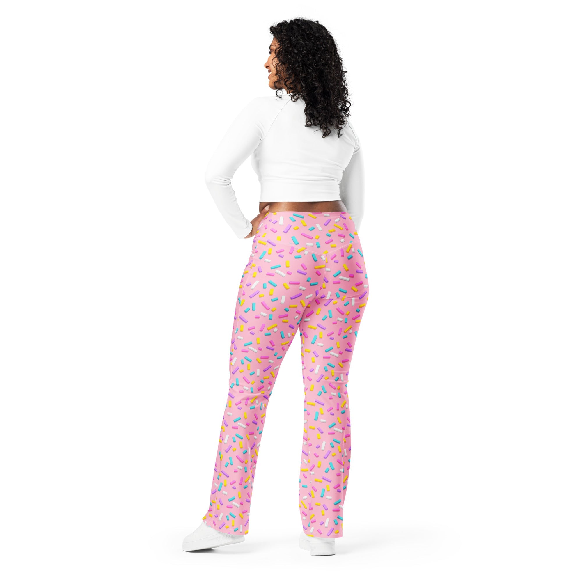 Pink Doughnut Glaze Flare Leggings