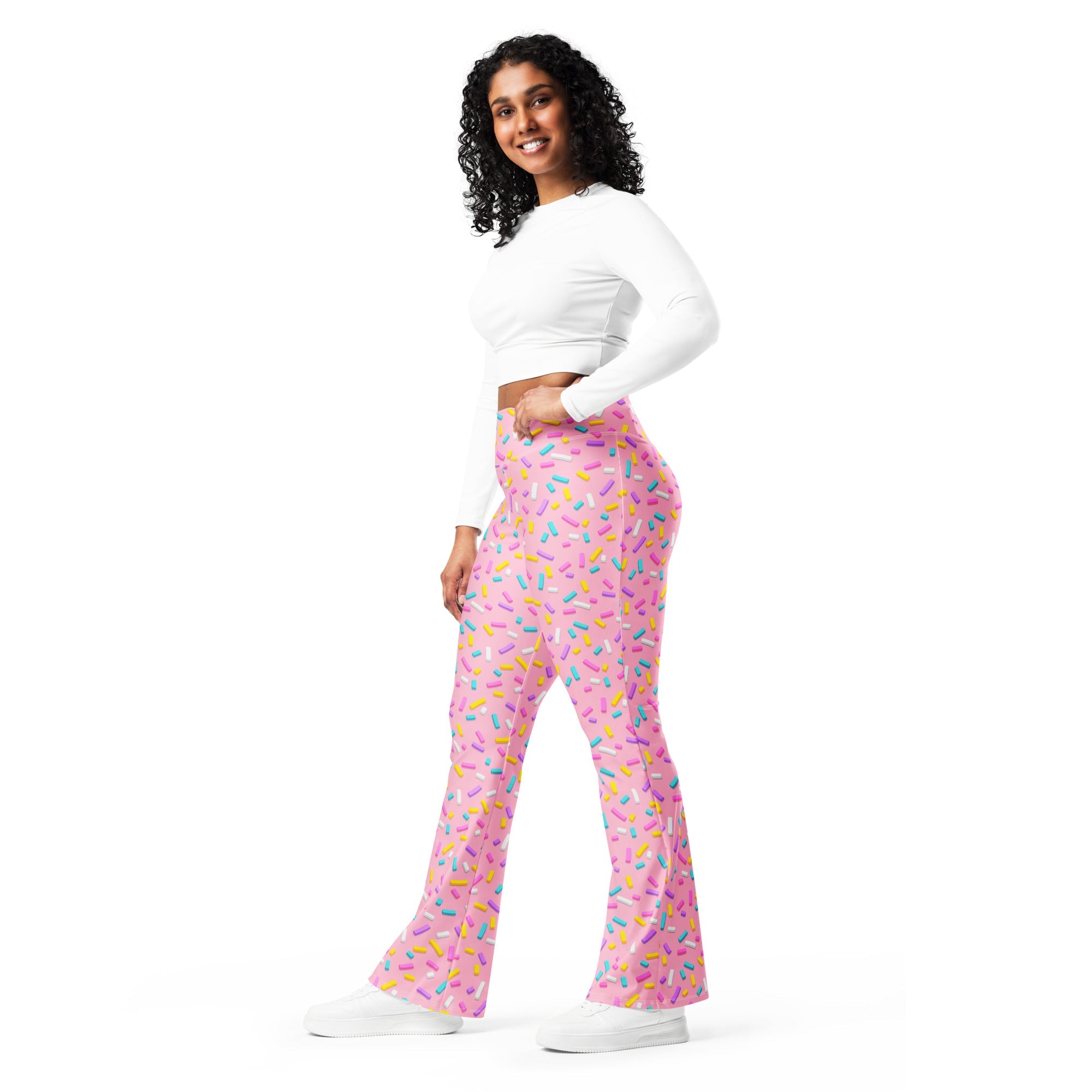 Pink Doughnut Glaze Flare Leggings