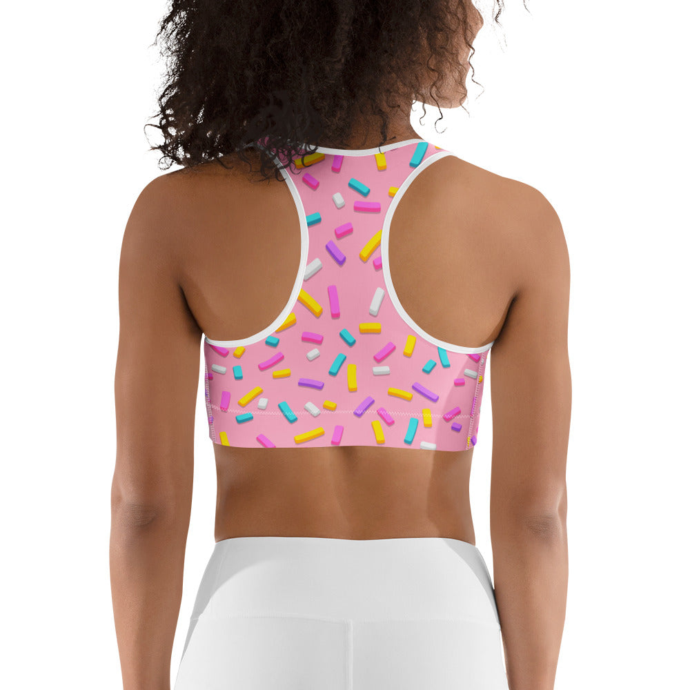 Pink Doughnut Glaze Sports Bra