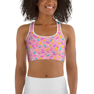 Pink Doughnut Glaze Sports Bra