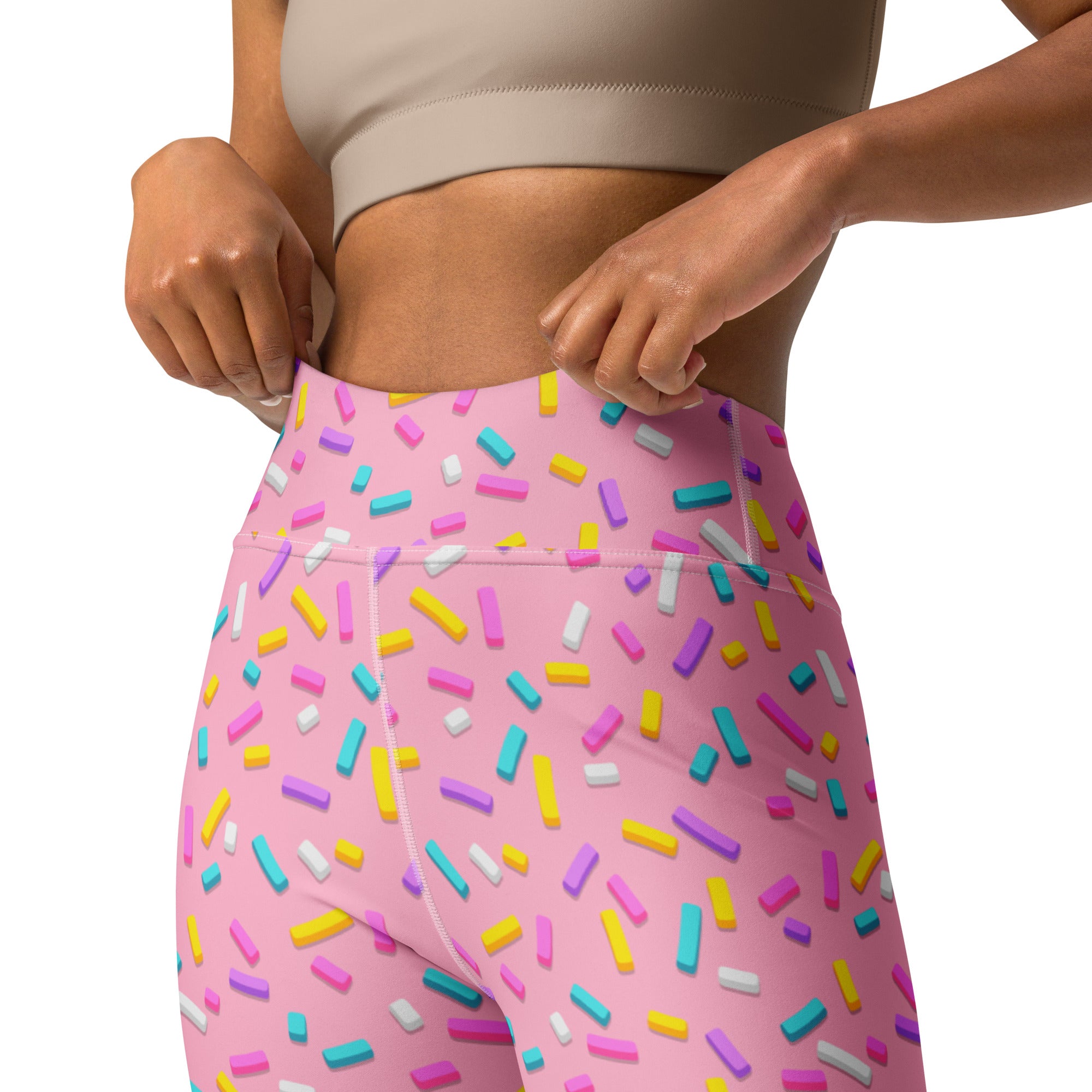 Pink Doughnut Glaze Yoga Leggings