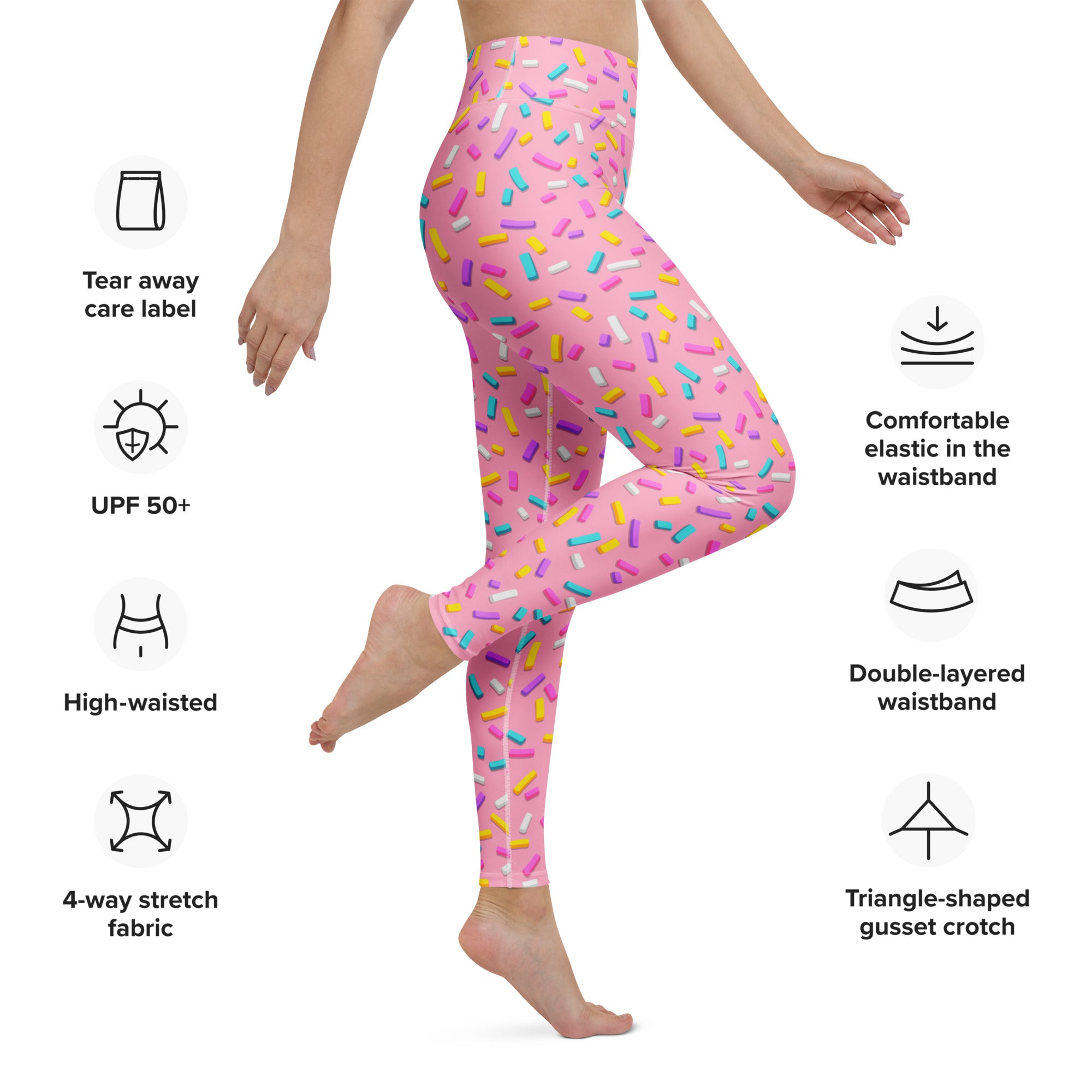 Pink Doughnut Glaze Yoga Leggings