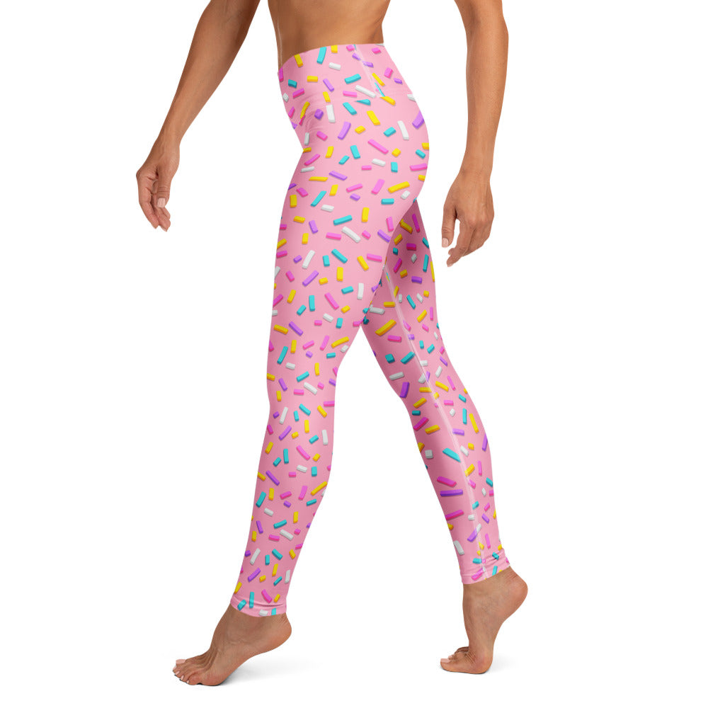 Pink Doughnut Glaze Yoga Leggings