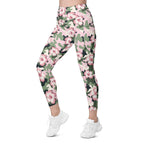 Pink Flower Camo Leggings With Pockets