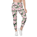 Pink Flower Camo Leggings With Pockets