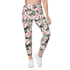 Pink Flower Camo Leggings With Pockets