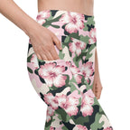 Pink Flower Camo Leggings With Pockets