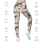 Pink Flower Camo Leggings With Pockets