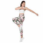 Pink Flower Camo Leggings With Pockets