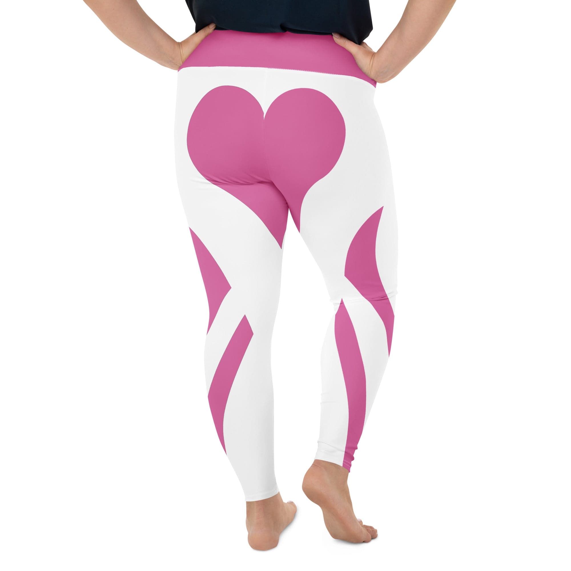 Pink Heart Shaped Plus Size Leggings