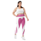 Pink Heart Shaped Plus Size Leggings