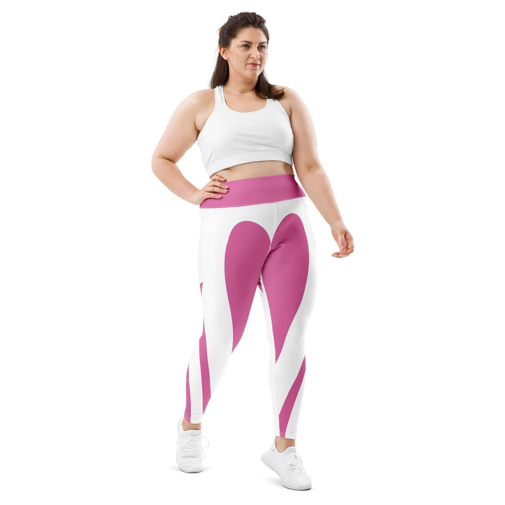Pink Heart Shaped Plus Size Leggings