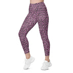 Pink Leopard Leggings With Pockets