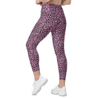 Pink Leopard Leggings With Pockets