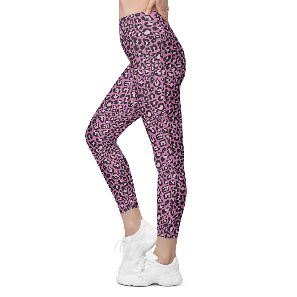 Pink Leopard Leggings With Pockets