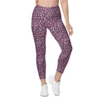 Pink Leopard Leggings With Pockets