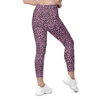 Pink Leopard Leggings With Pockets