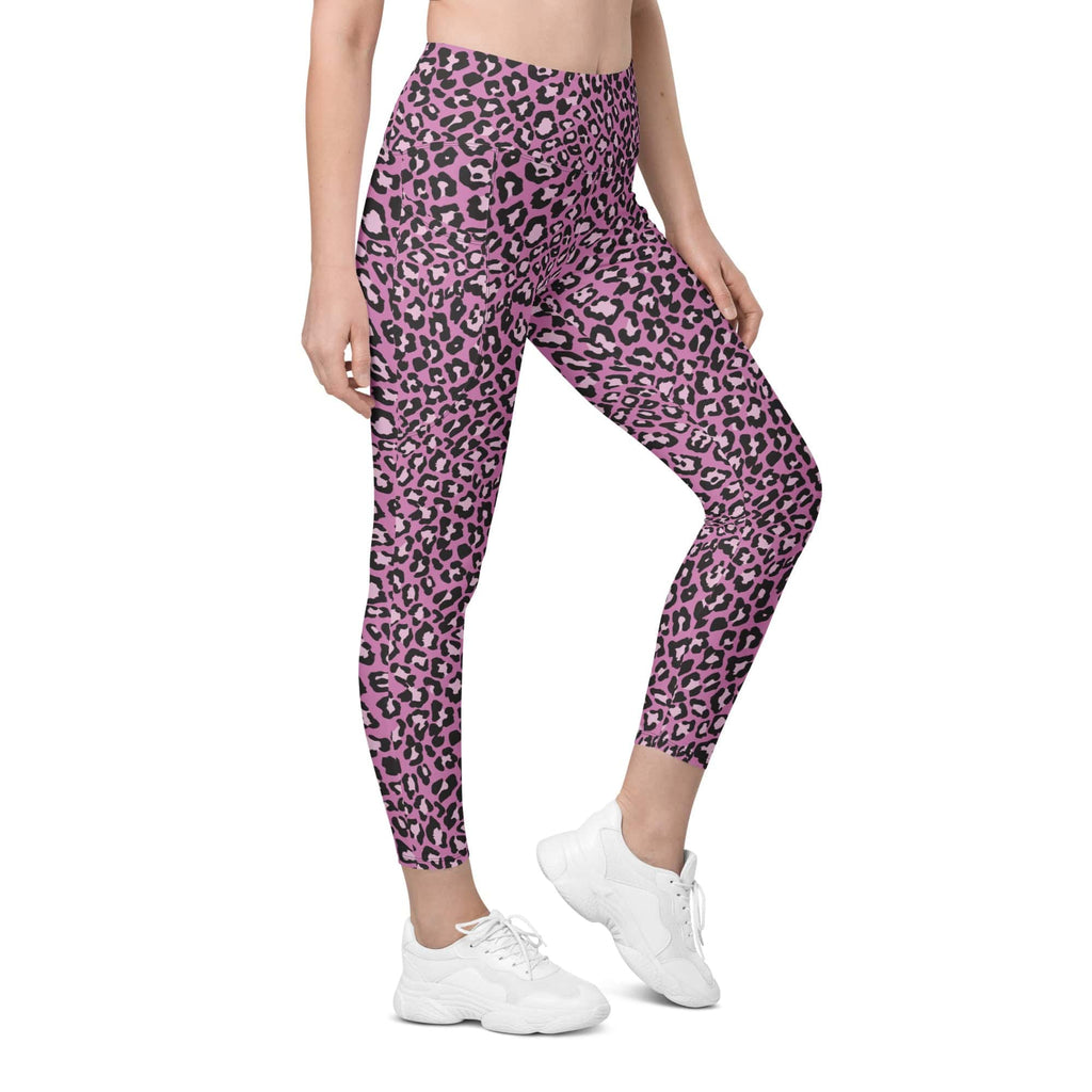 Pink Leopard Leggings With Pockets