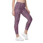 Pink Leopard Leggings With Pockets