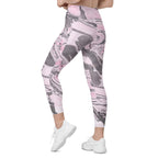 Pink Marble Leggings With Pockets