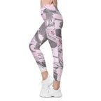 Pink Marble Leggings With Pockets