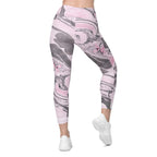 Pink Marble Leggings With Pockets