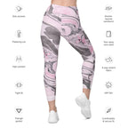Pink Marble Leggings With Pockets