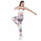 Pink Marble Leggings With Pockets
