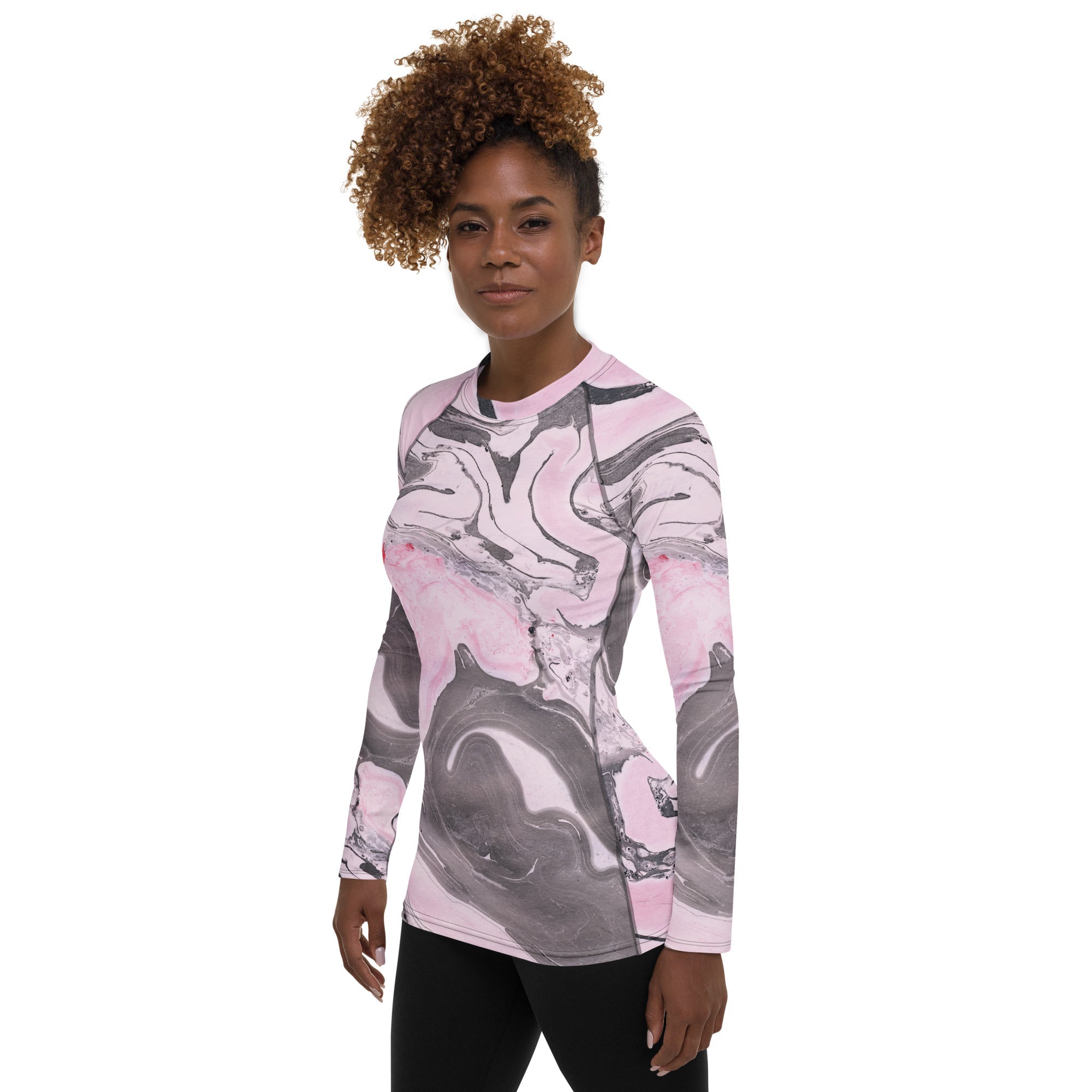 Pink Marble Rash Guard