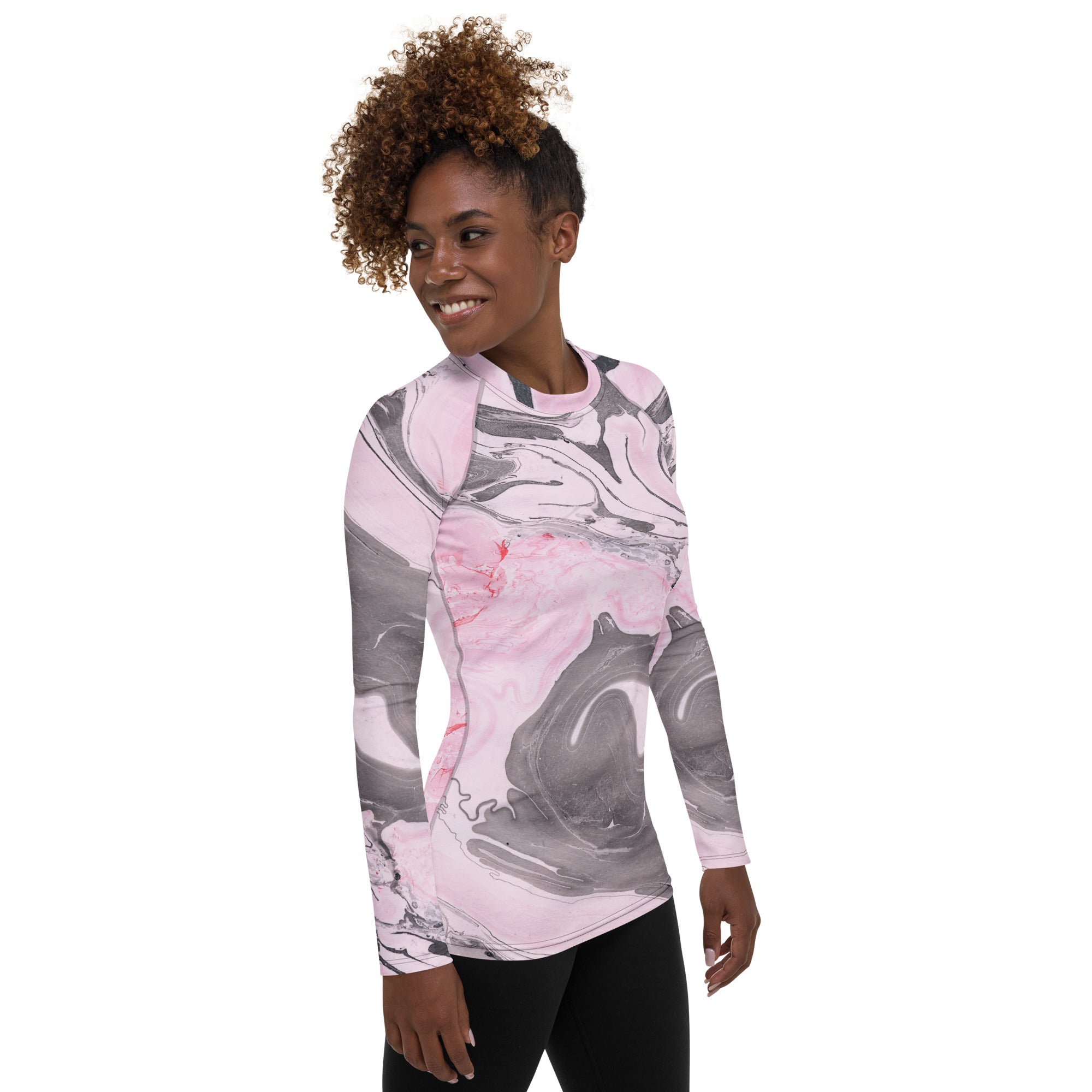 Pink Marble Rash Guard