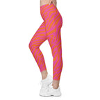 Pink & Orange Zebra Leggings With Pockets