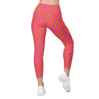 Pink & Orange Zebra Leggings With Pockets
