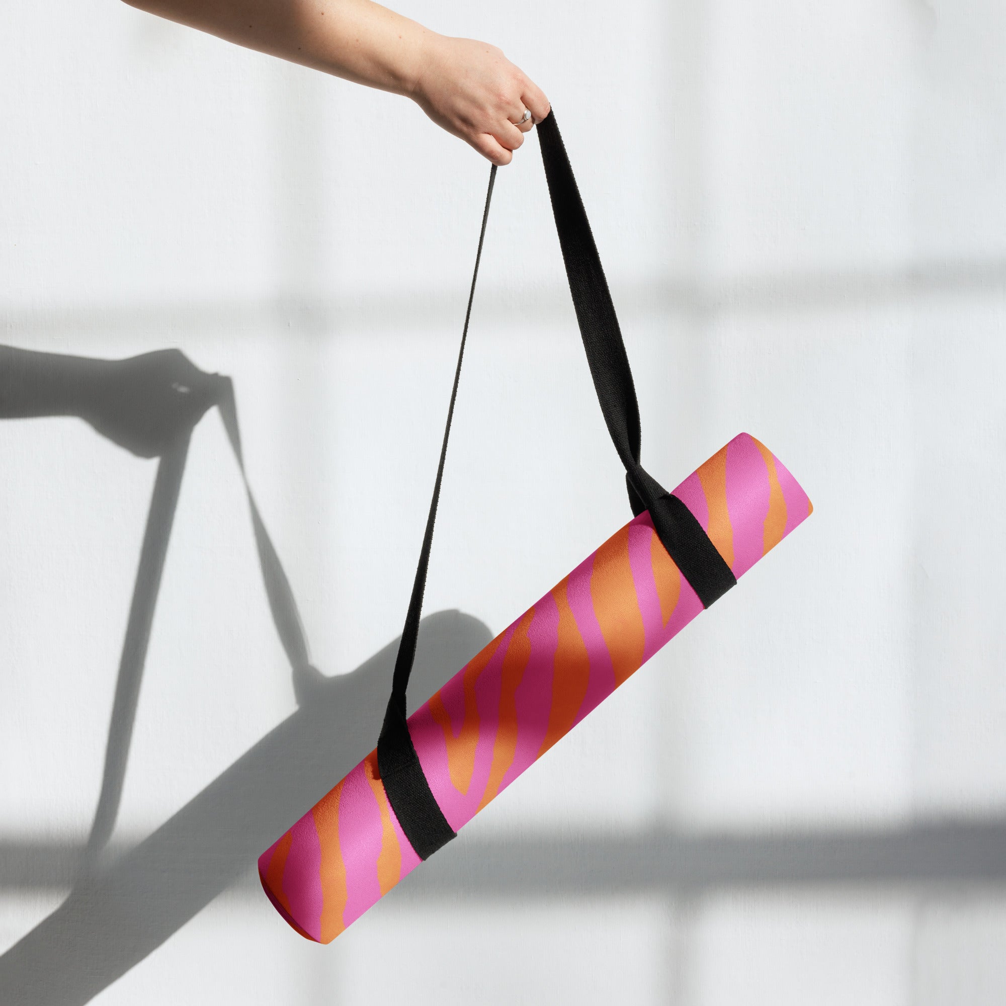 Pink & Orange Zebra Yoga Mat