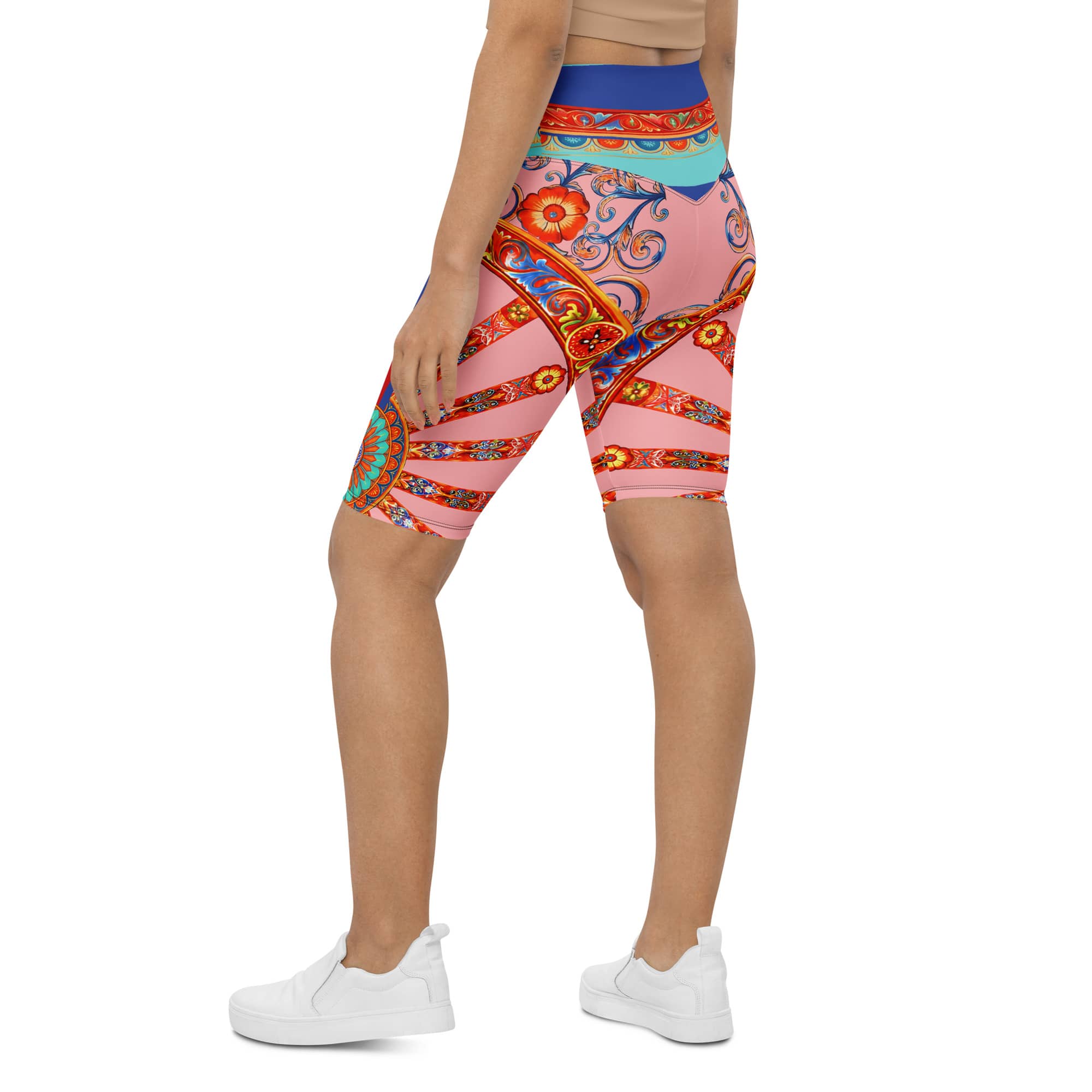 Pink Ornate Biker Shorts