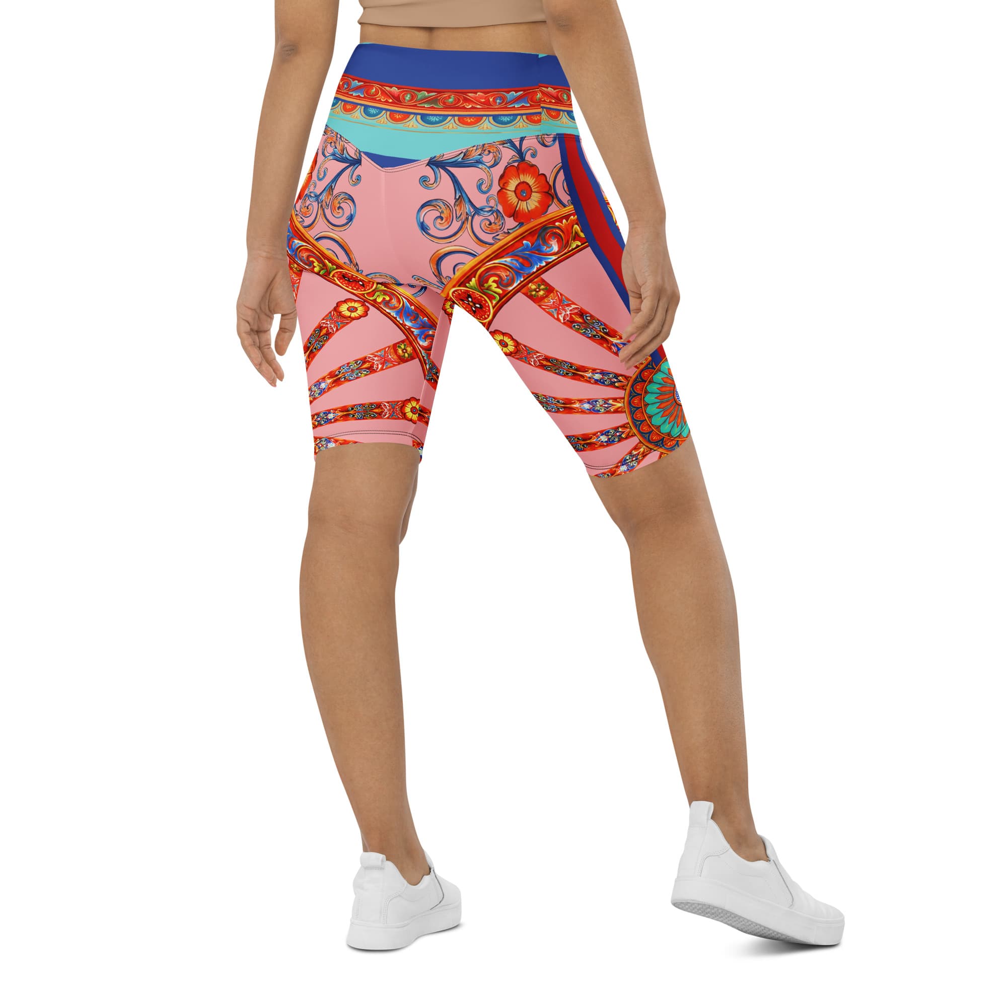 Pink Ornate Biker Shorts