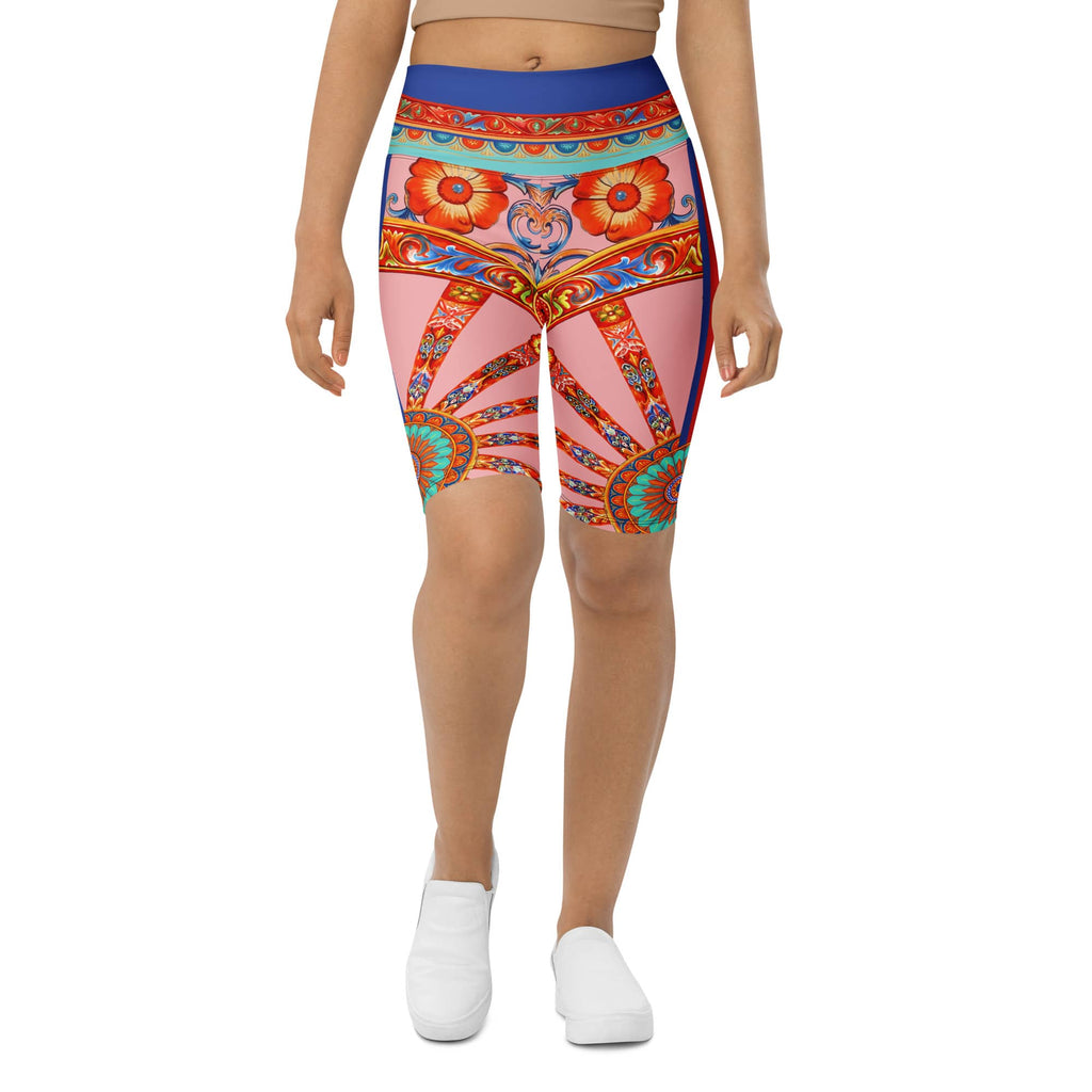 Pink Ornate Biker Shorts