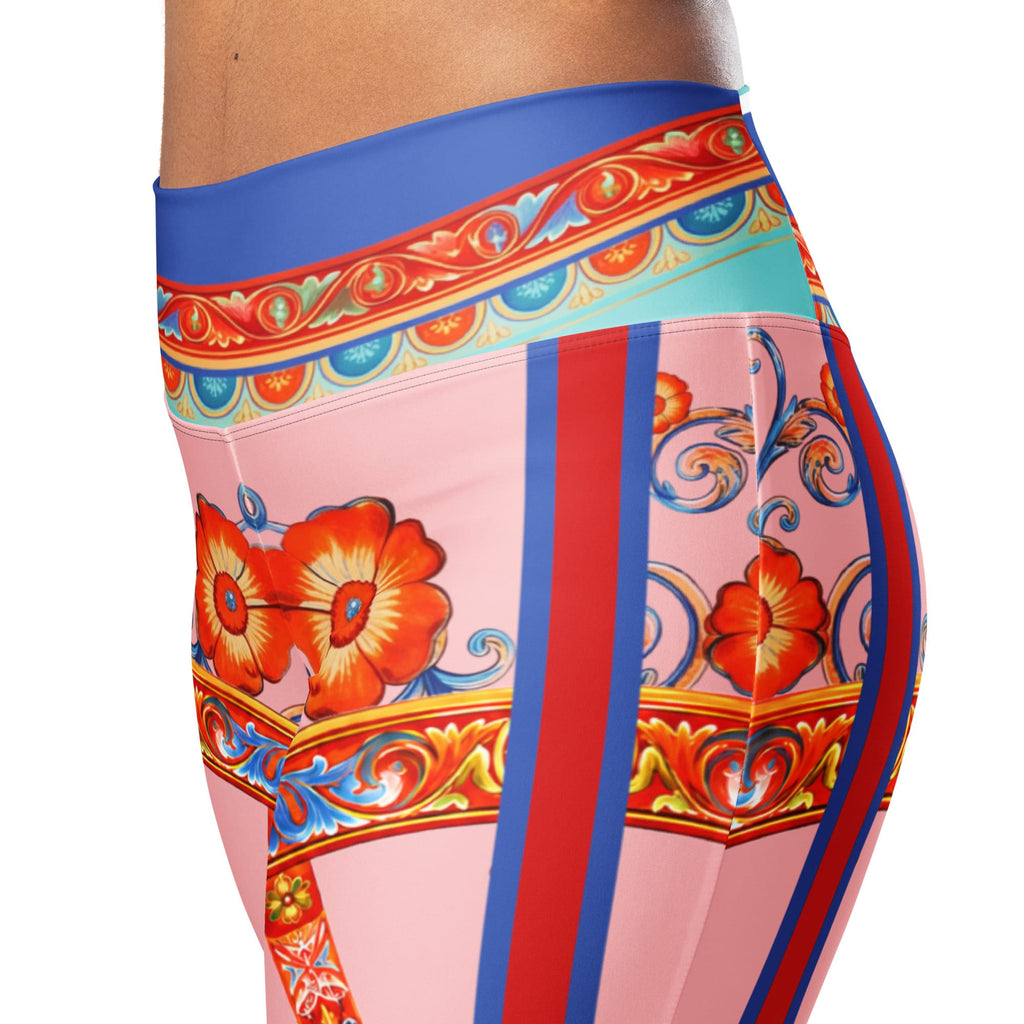 Pink Ornate Flare Leggings