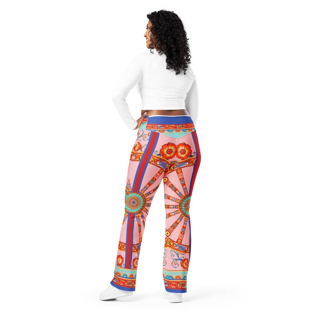 Pink Ornate Flare Leggings