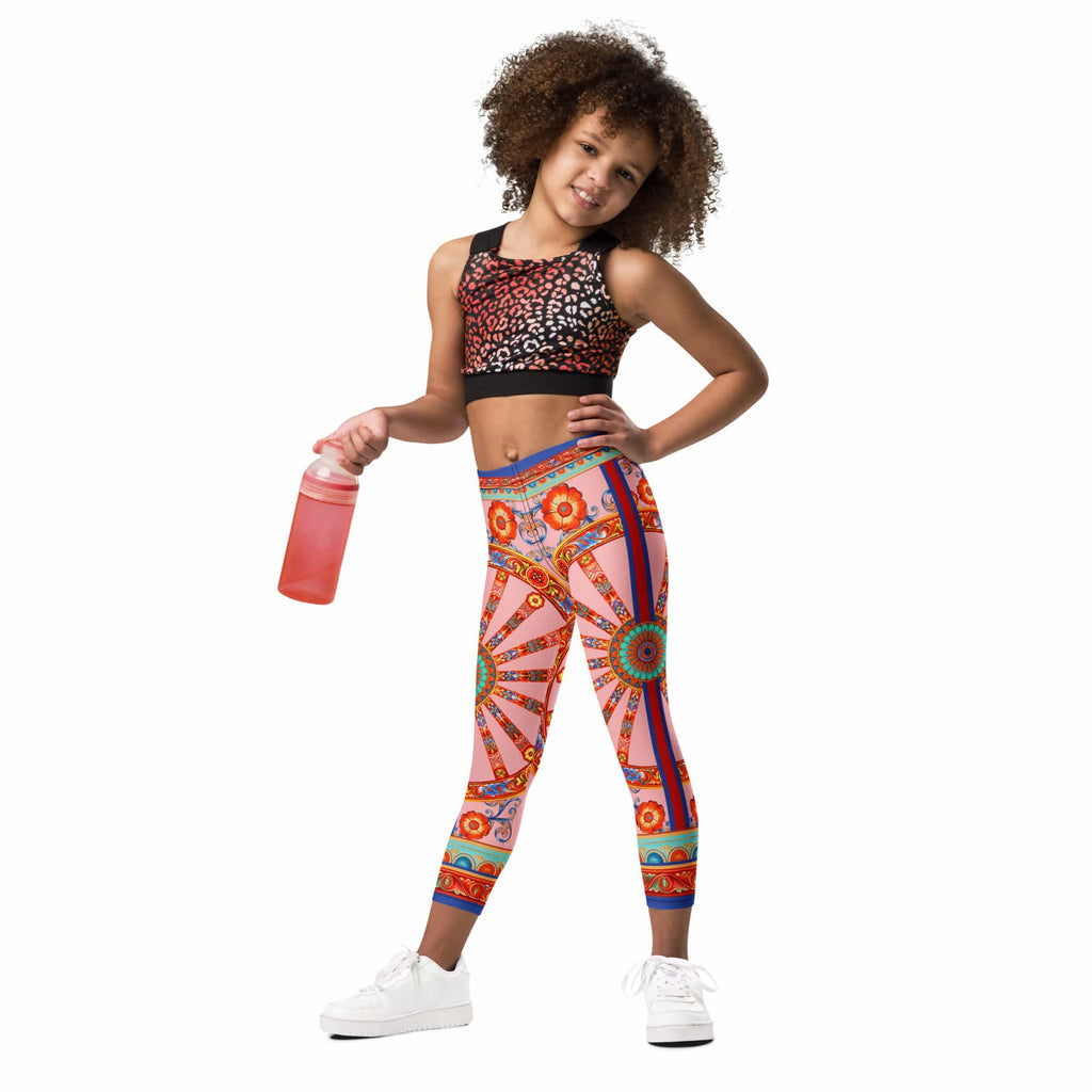 Pink Ornate Kid's Leggings