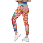 Pink Ornate Leggings With Pockets