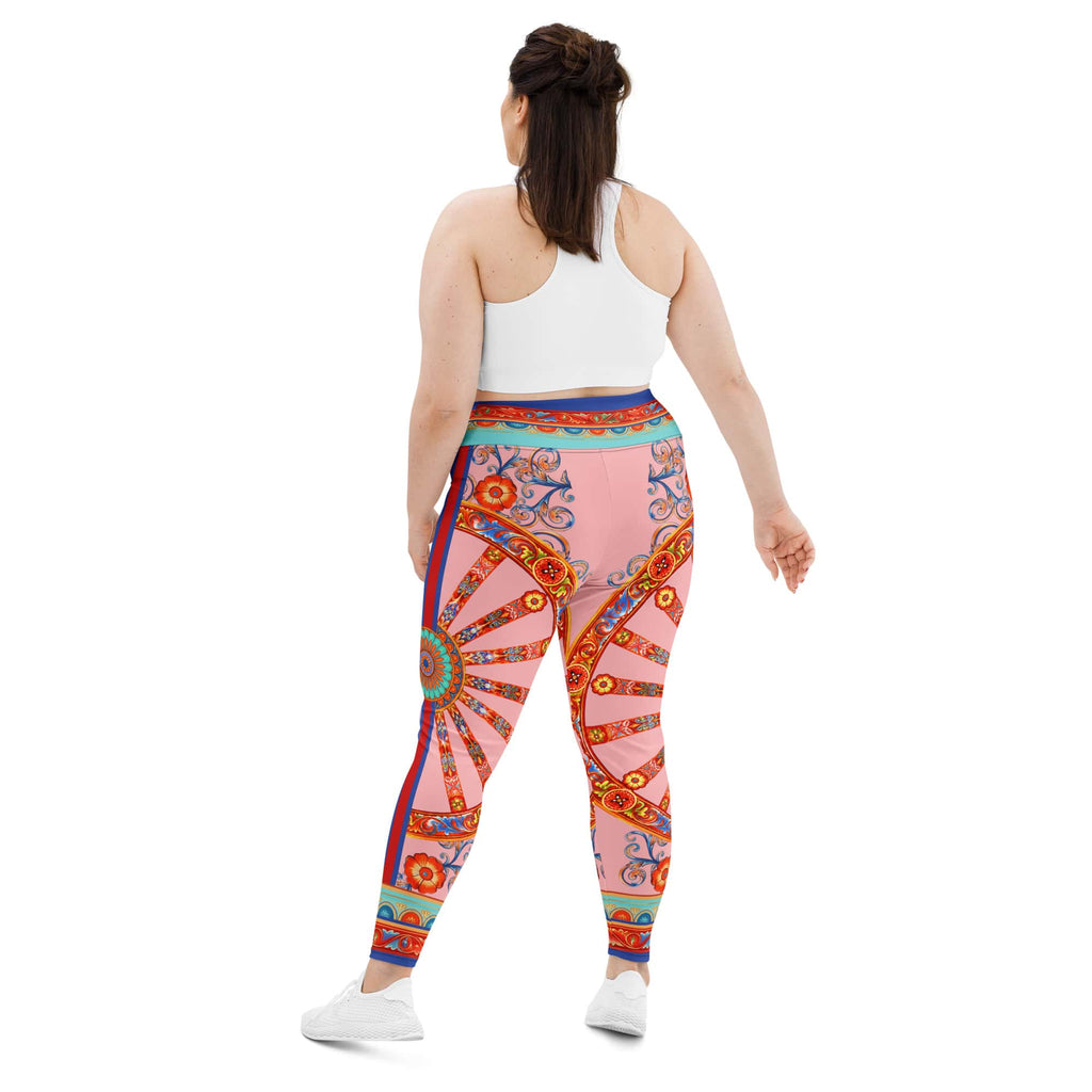 Pink Ornate Plus Size Leggings