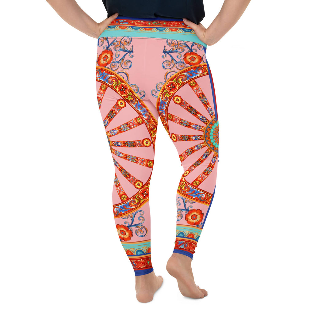 Pink Ornate Plus Size Leggings