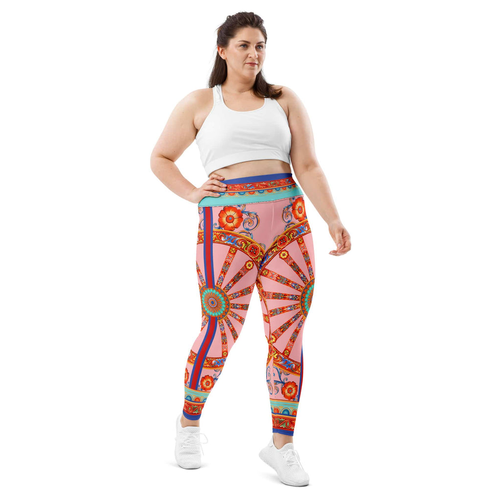 Pink Ornate Plus Size Leggings