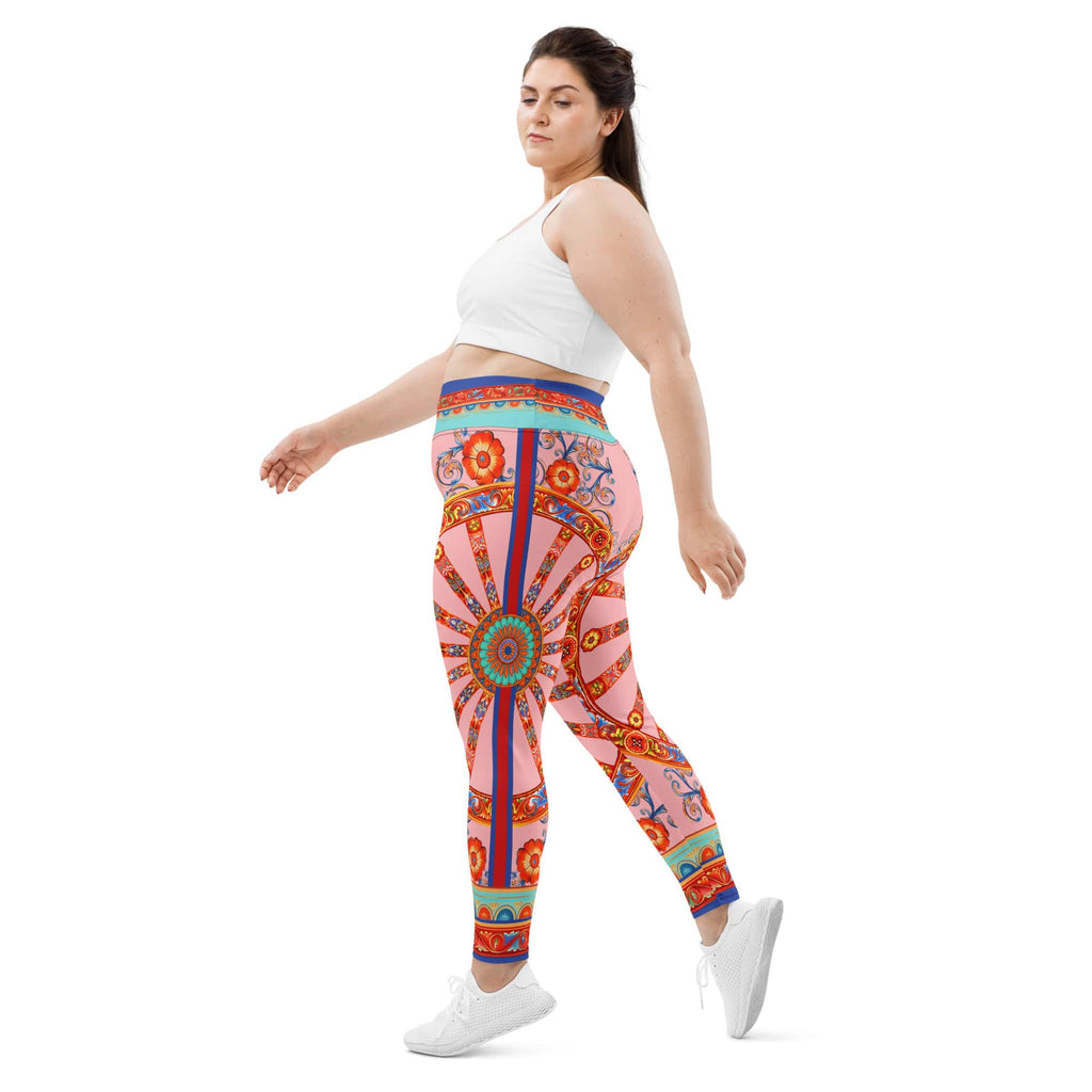 Pink Ornate Plus Size Leggings