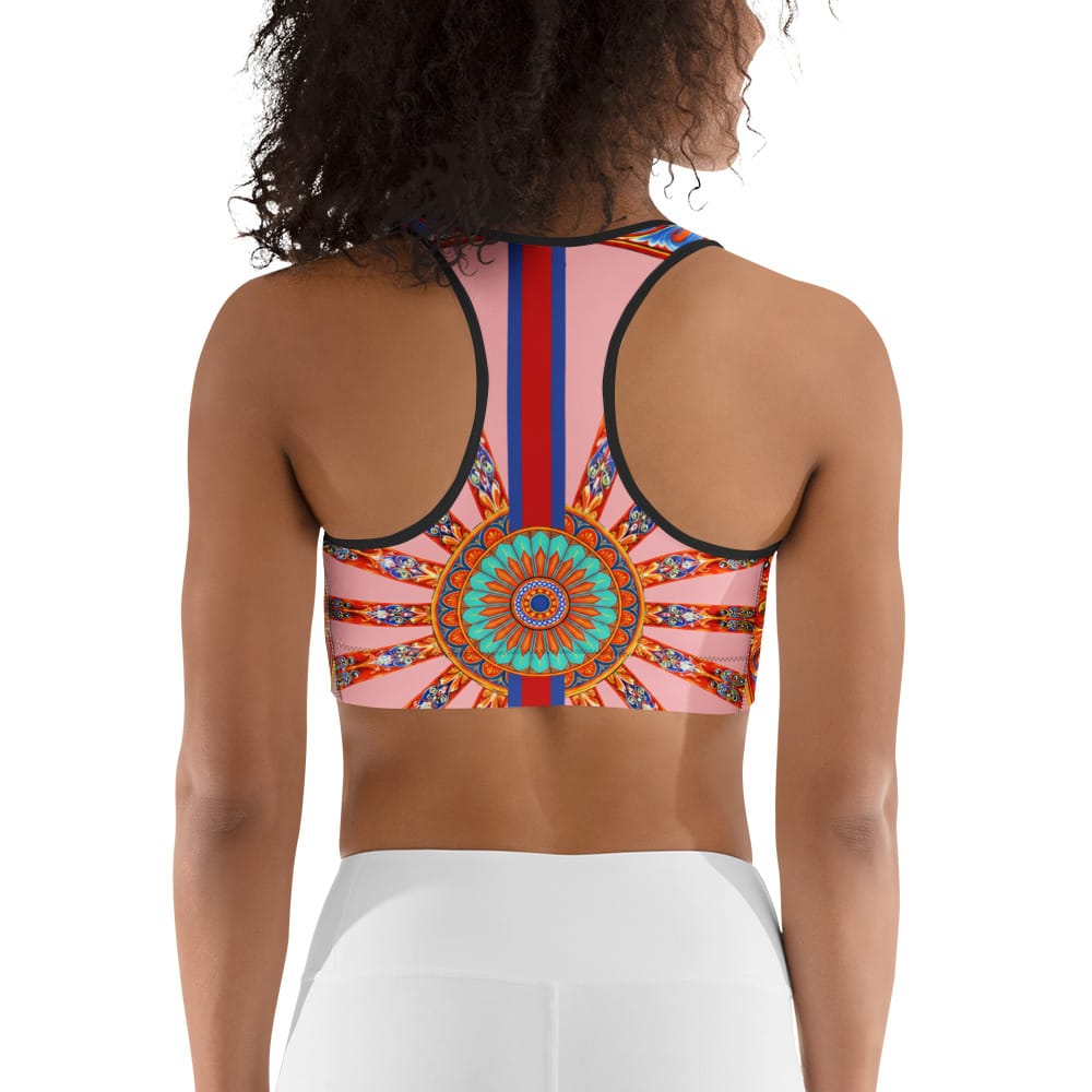Pink Ornate Sports Bra
