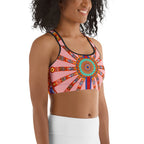 Pink Ornate Sports Bra