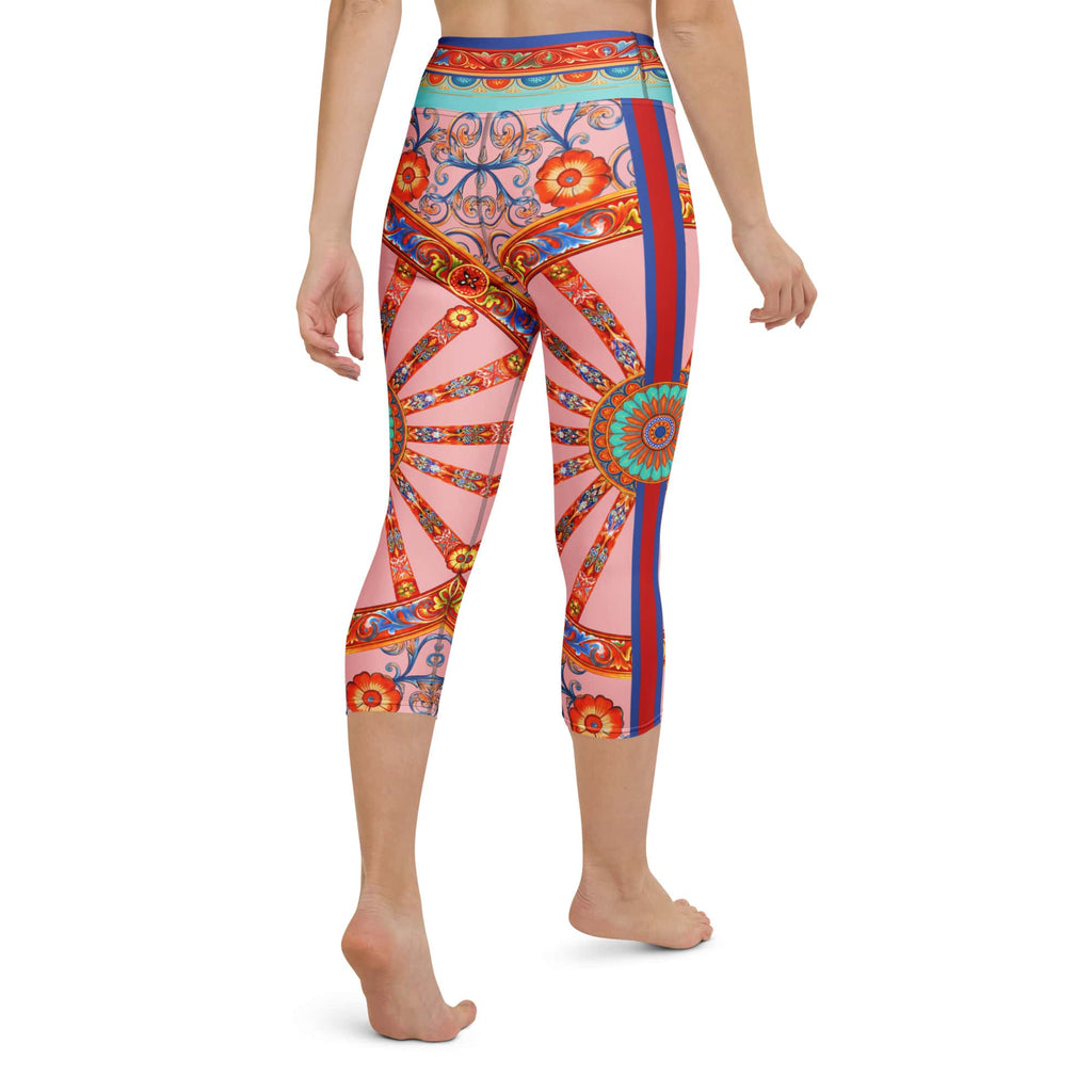 Pink Ornate Yoga Capris