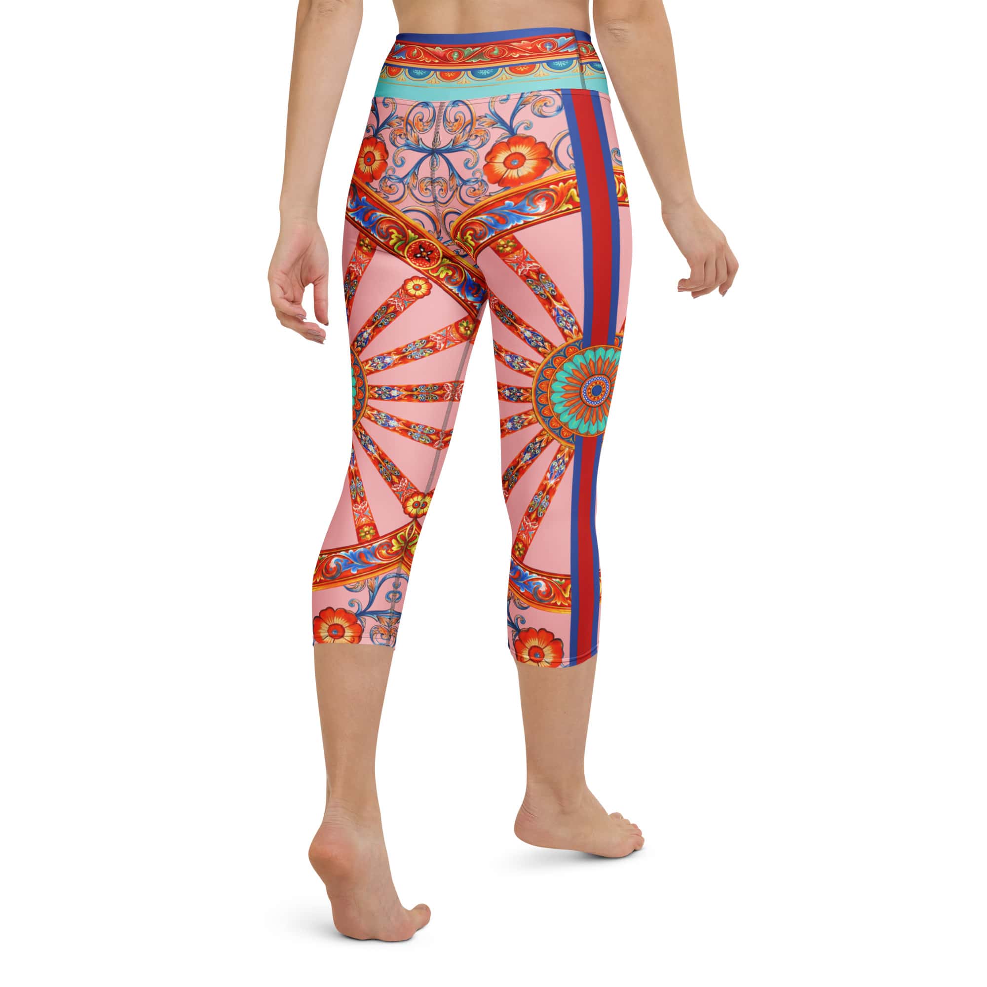 Pink Ornate Yoga Capris